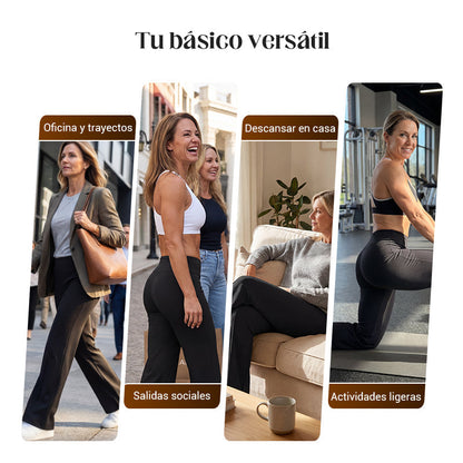 🔥 50% DE DESCUENTO 🔥Pantalones casuales de mujer de cintura alta y pierna ancha 👖✨
