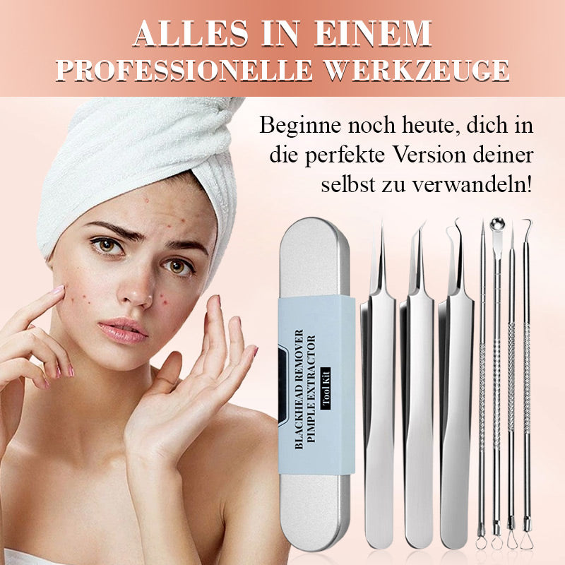 ⚡ ¡50 % DE DESCUENTO! ✨ EXTRACTOR DE PUNTAS NEGRAS DE ACERO INOXIDABLE: juego de 7 piezas para limpieza profunda, herramientas de precisión para el cuidado facial, esterilizables y respetuosas con la piel 🌟🧴