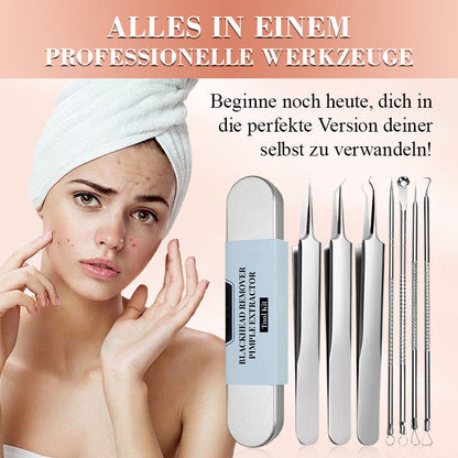 ⚡ ¡50 % DE DESCUENTO! ✨ EXTRACTOR DE PUNTAS NEGRAS DE ACERO INOXIDABLE: juego de 7 piezas para limpieza profunda, herramientas de precisión para el cuidado facial, esterilizables y respetuosas con la piel 🌟🧴