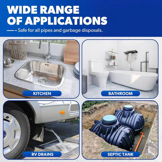 🔥Liapu Potente agente de dragado de tuberías para tuberías de cocina e inodoros - Disuelve más de 200 obstrucciones y elimina el 99% de las bacterias.
