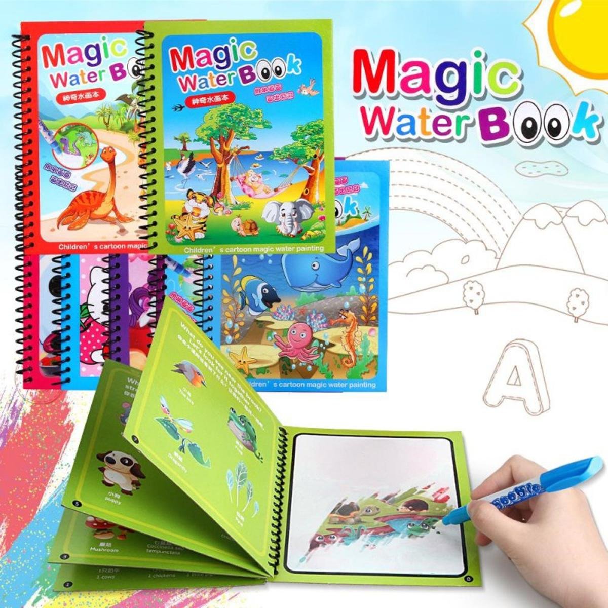 🌹COMPRA 1 Y LLÉVATE 1 GRATIS🔥Promoción de verano 🎁✨️Libro mágico de agua📚️🎨🧠