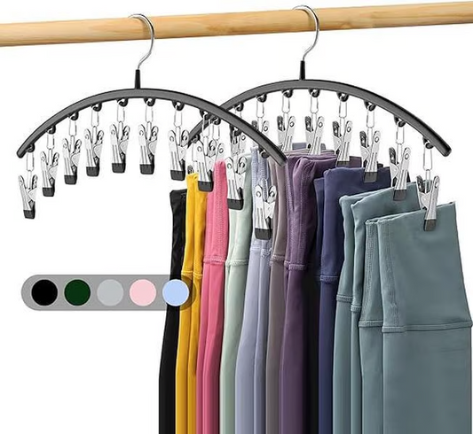 Organizador de Leggings para Clóset, Gancho Metálico para Pantalones de Yoga con Recubrimiento de Goma