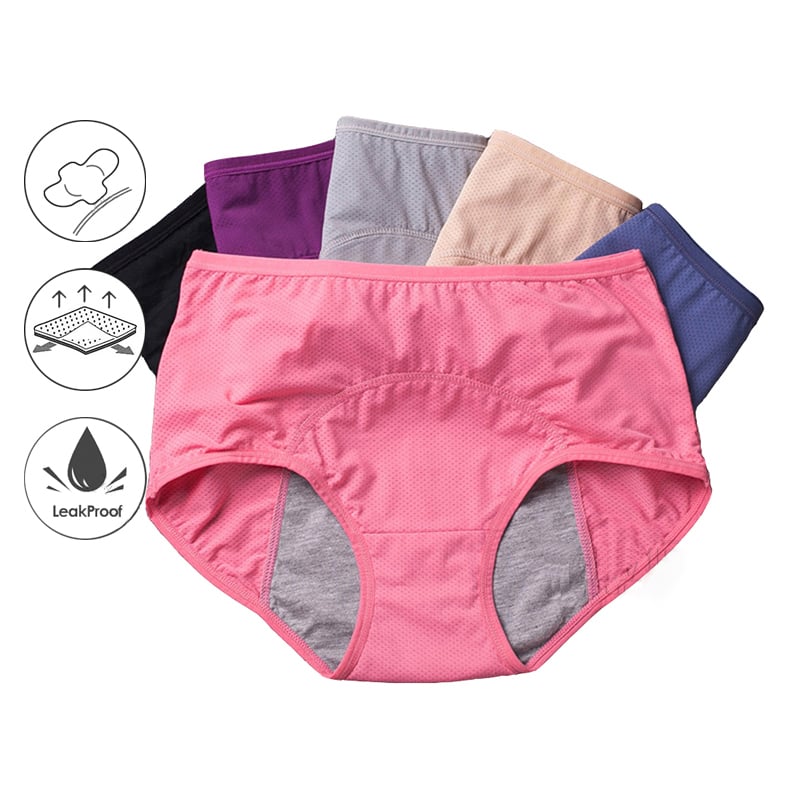 🔥Compra 5 y llévate 5 gratis🔥Bragas de cintura alta a prueba de fugas para mujer