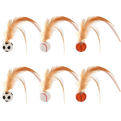 Pelota Interactiva para Gatos con Pluma