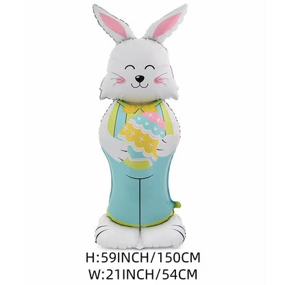 🐰🎉Globo gigante 3D con forma de conejo que se mantiene en pie por sí solo. Alegría festiva