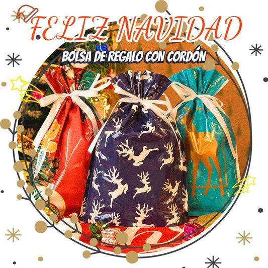 🔥Oferta especial con un 50 % de descuento🔥Bolsas de regalo navideñas con diseño de cordón