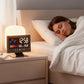 Reloj despertador de mesa LED digital con monitor de temperatura y humedad y pronóstico del tiempo.