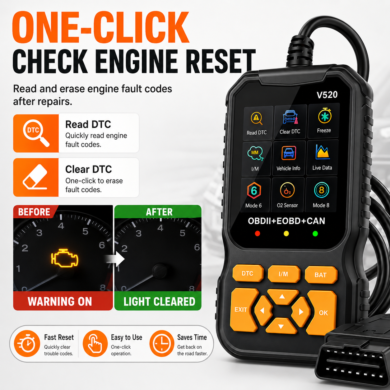 🥳OFERTA ESPECIAL 2026🥳🔧 Escáner OBD2 profesional: lee y borra los códigos de error, los datos en tiempo real y el estado de conformidad I/M. Funciona en coches fabricados a partir de 1996. 🛠️✨