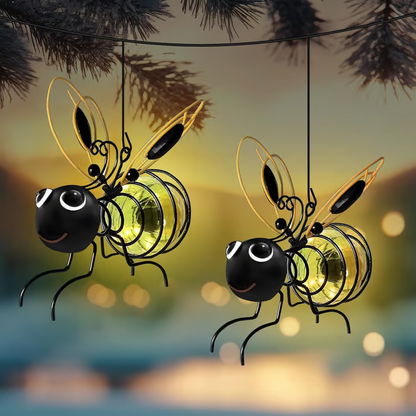 🐝Envío gratuito y 50 % de descuento🐝Lámpara solar colgante con forma de abeja para exteriores