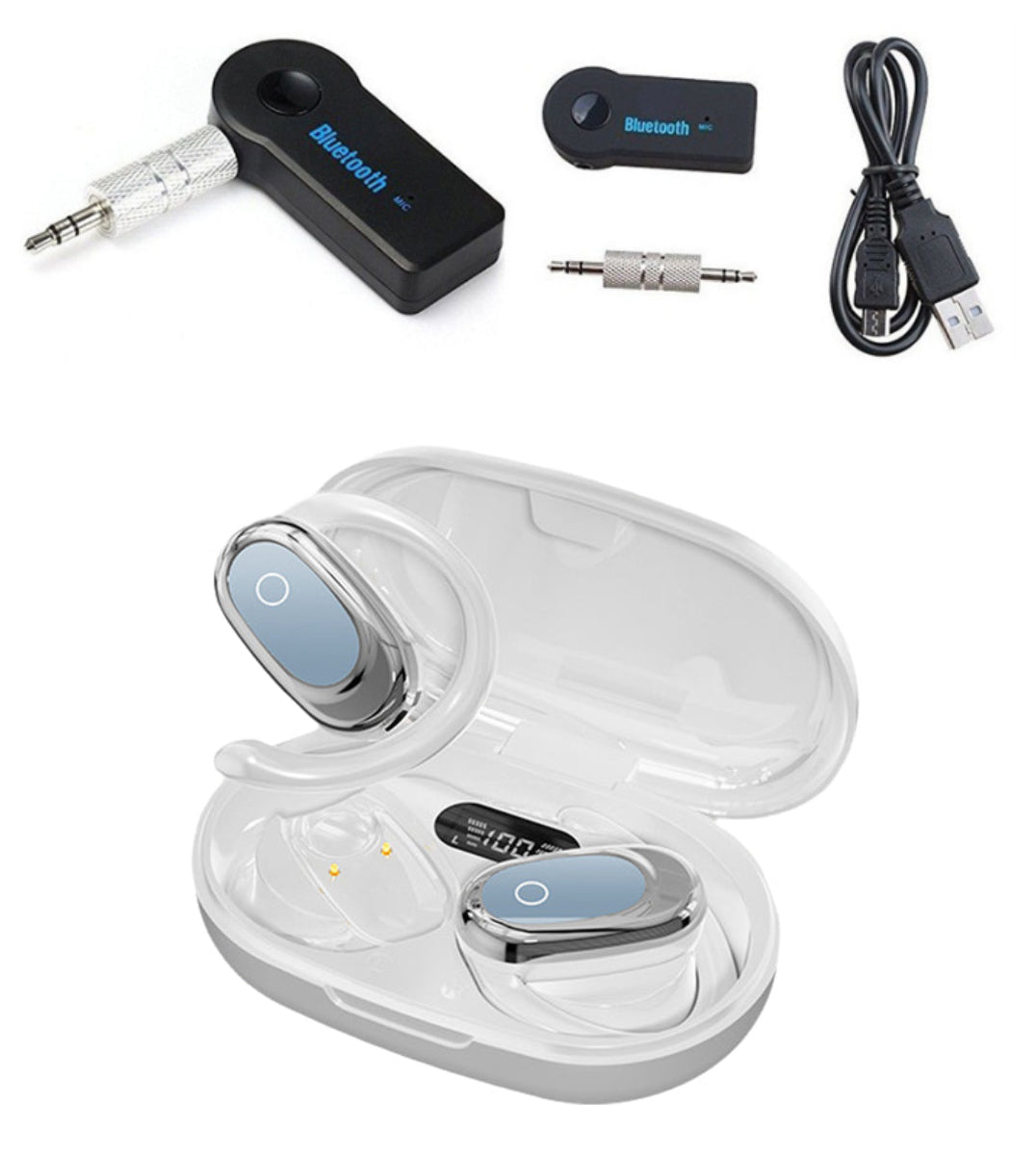Auriculares Inalámbricos de Oreja Abierta con Pantalla LED