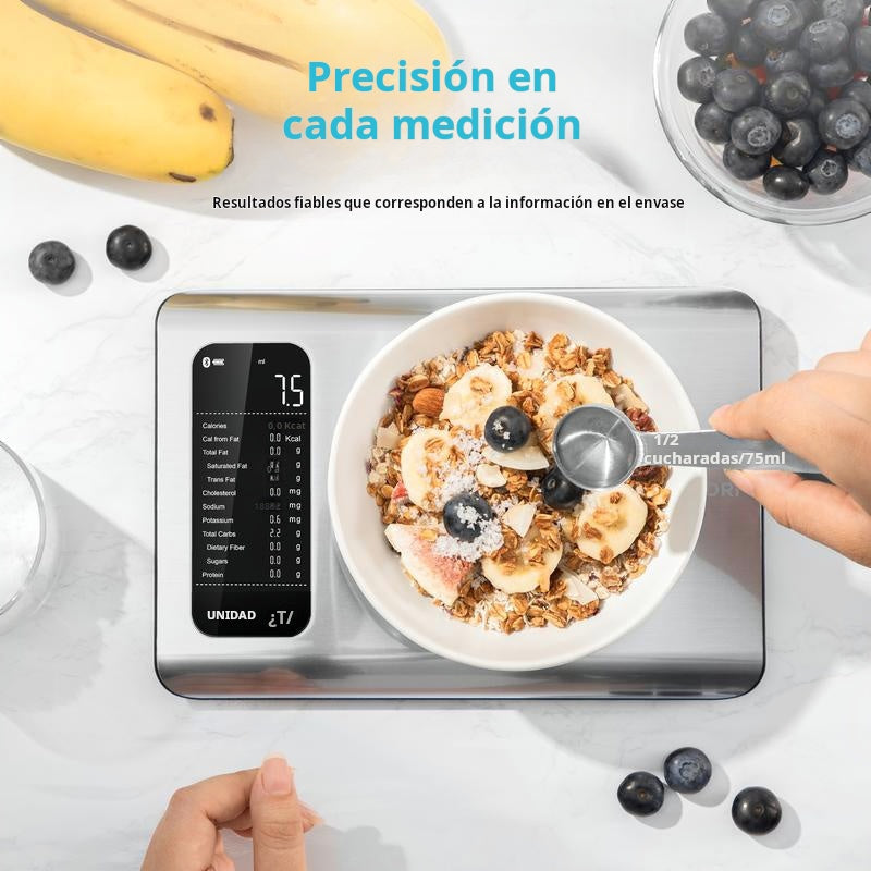 【1° Más Vendido】🔥Solo Pesa? ¡Esta Báscula Calcula 19 Nutrientes y Analiza Calorías! ⏳App 19 Nutrientes! Adecuado para la pérdida de peso