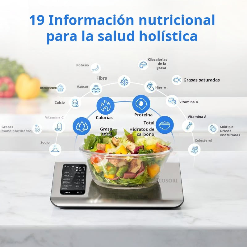 【1° Más Vendido】🔥Solo Pesa? ¡Esta Báscula Calcula 19 Nutrientes y Analiza Calorías! ⏳App 19 Nutrientes! Adecuado para la pérdida de peso