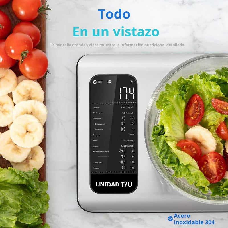【1° Más Vendido】🔥Solo Pesa? ¡Esta Báscula Calcula 19 Nutrientes y Analiza Calorías! ⏳App 19 Nutrientes! Adecuado para la pérdida de peso