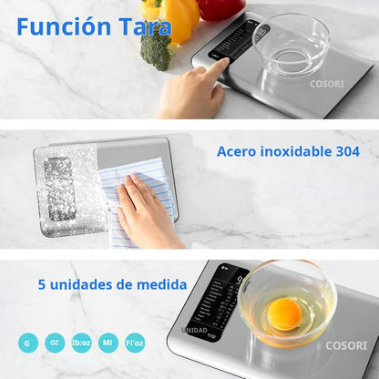 【1° Más Vendido】🔥Solo Pesa? ¡Esta Báscula Calcula 19 Nutrientes y Analiza Calorías! ⏳App 19 Nutrientes! Adecuado para la pérdida de peso