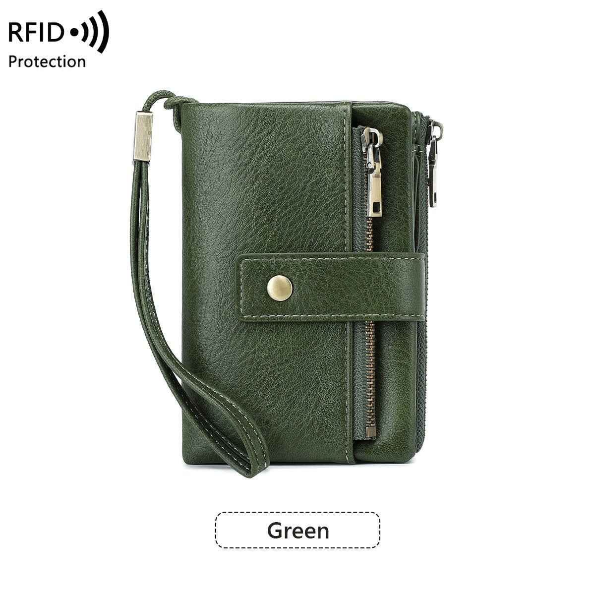 Cartera de cuero con bloqueo RFID para mujer