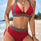 🔥Last Day Promotion 50% OFF🔥Sexy V-neck Women's Holiday Swimsuit With Wavy Pattern