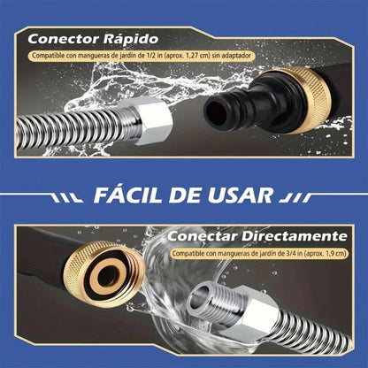 Pistola de agua de alta presión con 3 boquillas intercambiables - Aleación de aluminio resistente