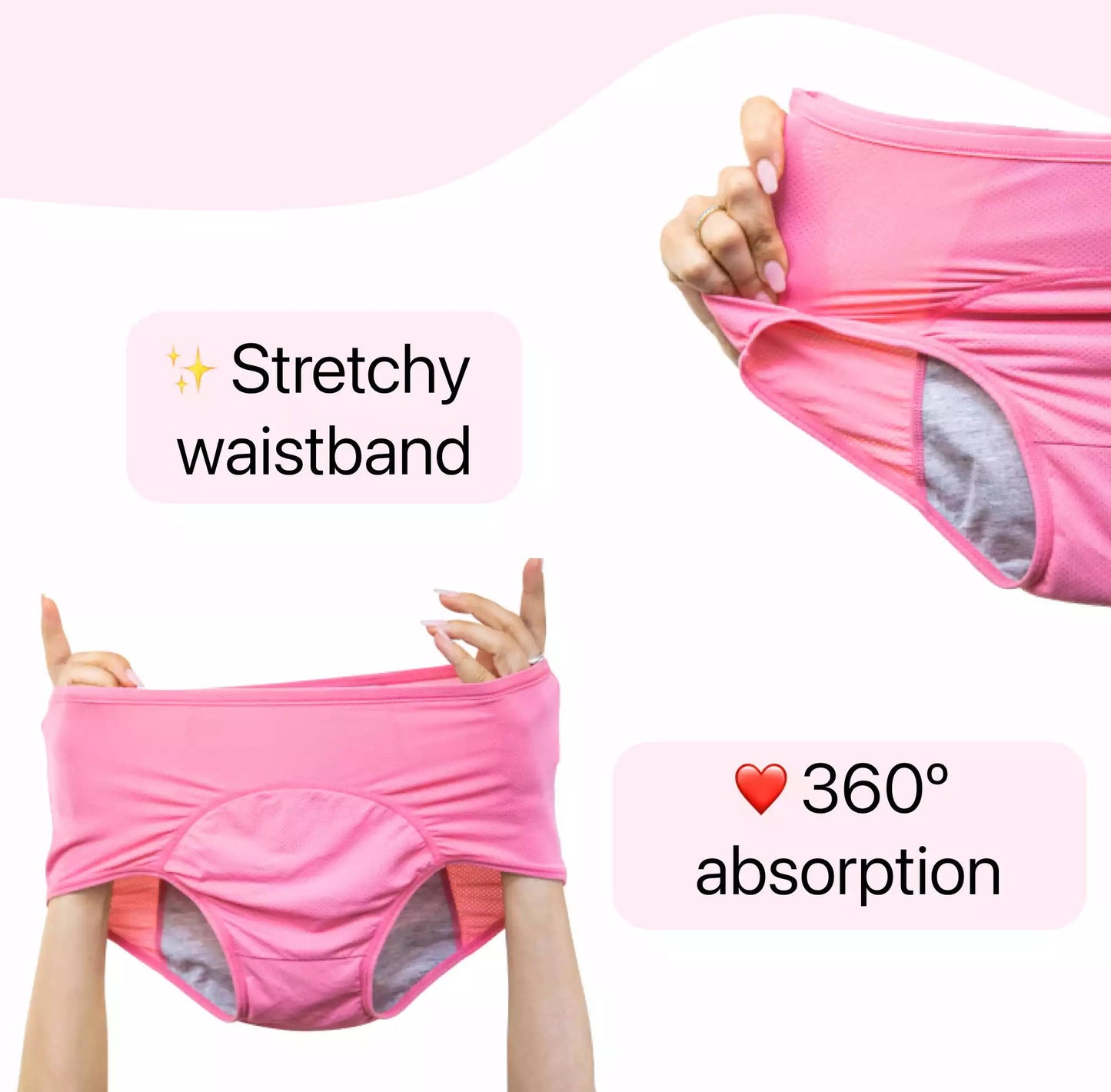 🔥Compra 5 y llévate 5 gratis🔥Bragas de cintura alta a prueba de fugas para mujer