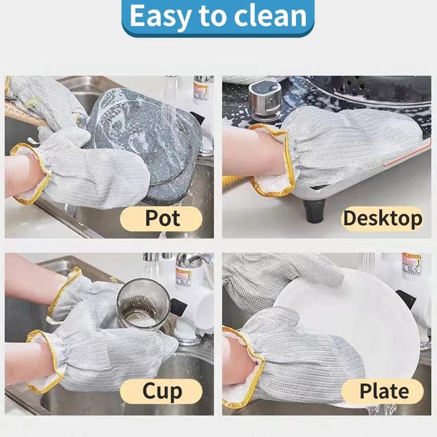 Guantes de Alambre para Lavar Platos - Resistentes a Cortes y Flexibles, Protegen las Manos de Bordes Filosos y Agua Caliente, Duraderos para el Uso Diario