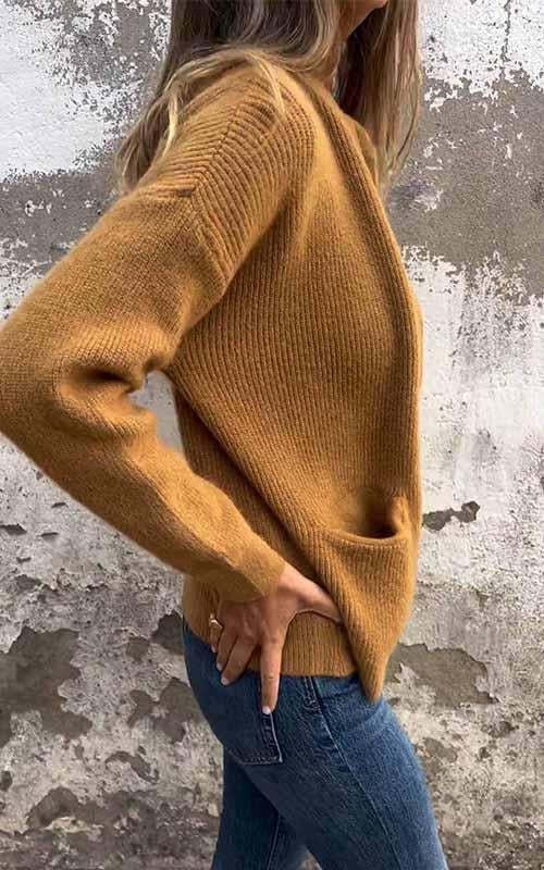 ⏳Spécial à durée limitée⏰Veste tricotée à col rond et fermeture éclair🧥