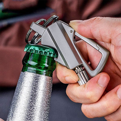 🔥 🔧 Llavero multiherramienta con abrebotellas ✨ Acero inoxidable, reutilizable, portátil para el ocio y las fiestas 🍻