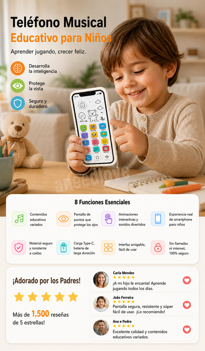 📱 50% DESCUENTO – Teléfono inteligente educativo para niños | Didáctico, respetuoso con la vista e ideal para el aprendizaje temprano ✨👶