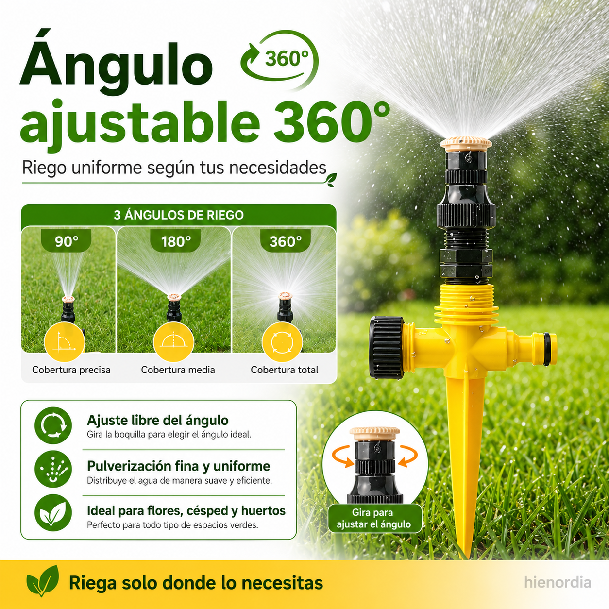 🏡🔥COMPRA 2 LLEVA 1 GRATIS 360°🔥 Aspersor de Césped Automático Giratorio