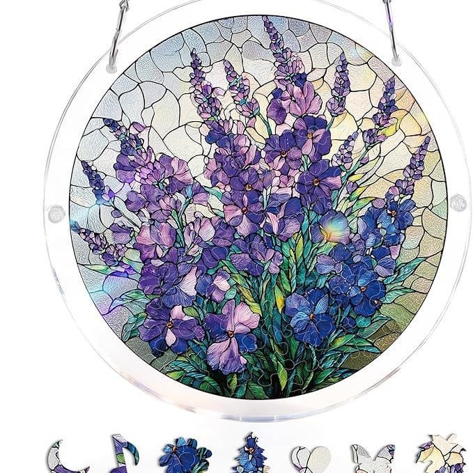 Rompecabezas Atrapasol de Acrílico, 80 Piezas para Decorar Ventana
