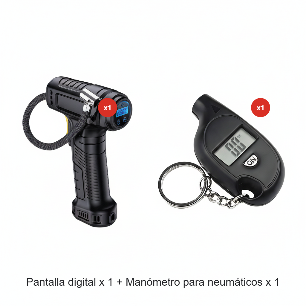 Compresor de aire portátil e inalámbrico con pantalla digita