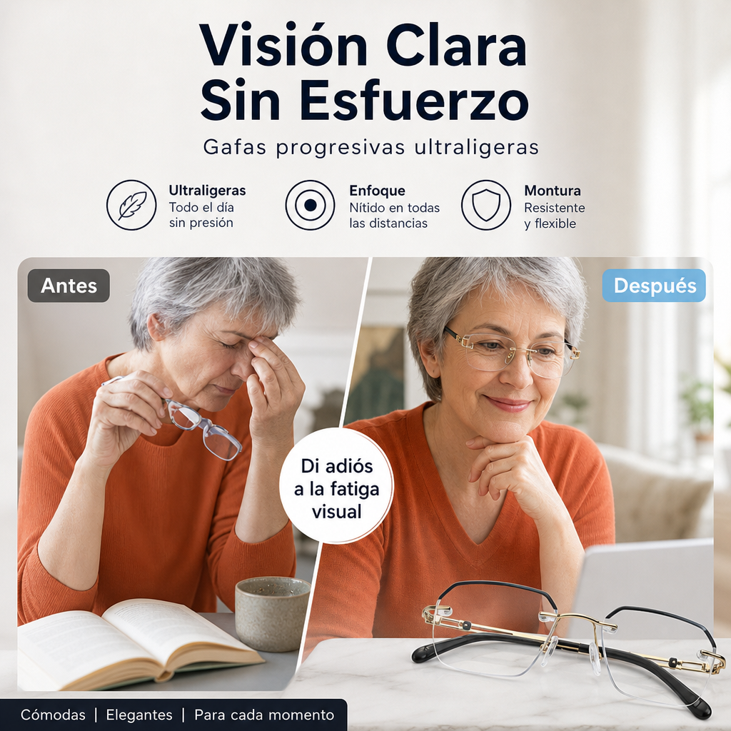 🔥¡50% DE DESCUENTO! 🔍 Gafas sin montura con filtro de luz azul | Tecnología avanzada de filtrado de luz azul · 👓 Elegante diseño sin montura · Perfectas tanto para ocasiones informales como profesionales