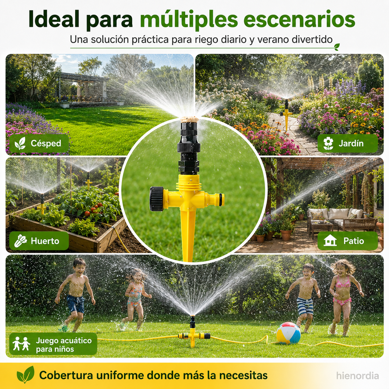 🏡🔥COMPRA 2 LLEVA 1 GRATIS 360°🔥 Aspersor de Césped Automático Giratorio