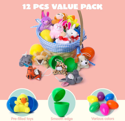 Huevos De Pascua Pre-rellenados Con  Animales de Peluche