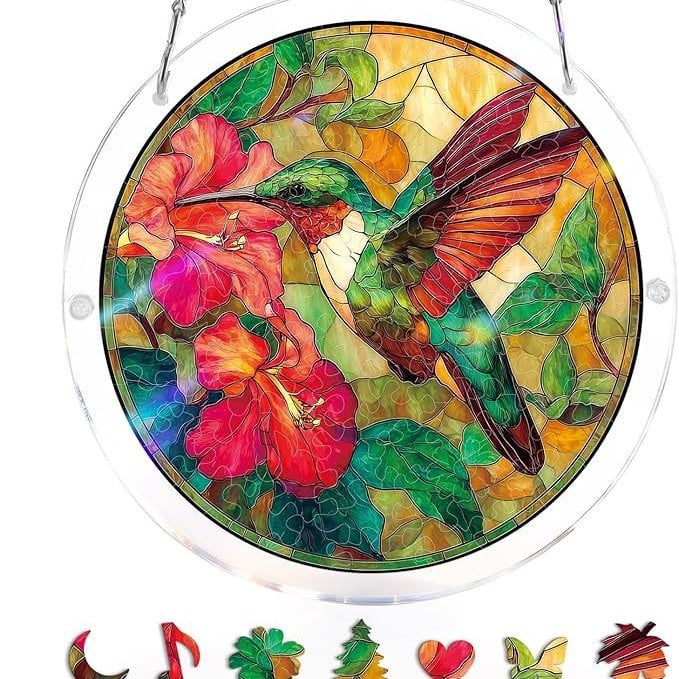 Rompecabezas Atrapasol de Acrílico, 80 Piezas para Decorar Ventana