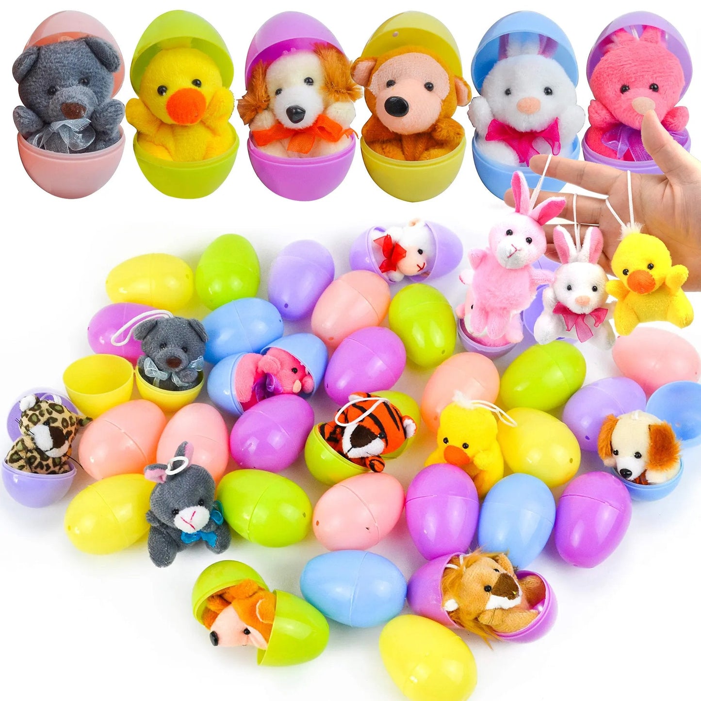 Huevos De Pascua Pre-rellenados Con  Animales de Peluche