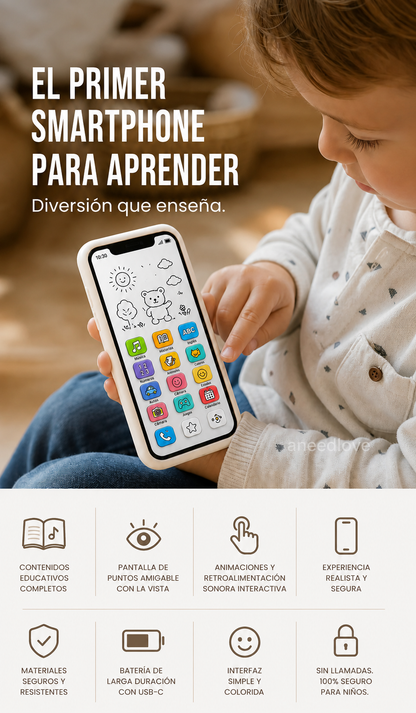 📱 50% DESCUENTO – Teléfono inteligente educativo para niños | Didáctico, respetuoso con la vista e ideal para el aprendizaje temprano ✨👶