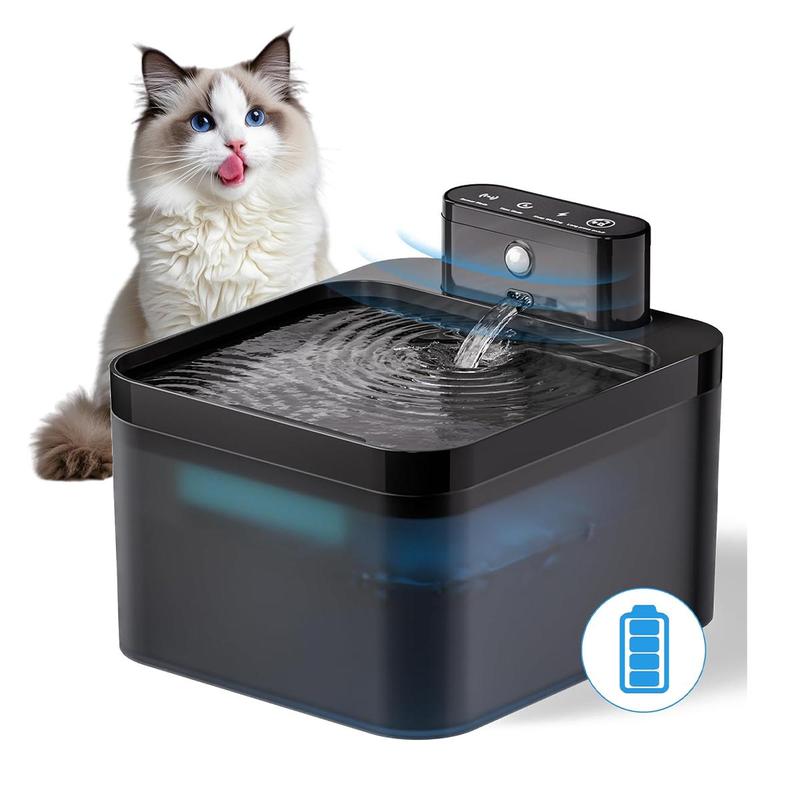 Fuente de agua automática para gatos 2.2 L, bebedero para mascotas a batería con sensor de movimiento