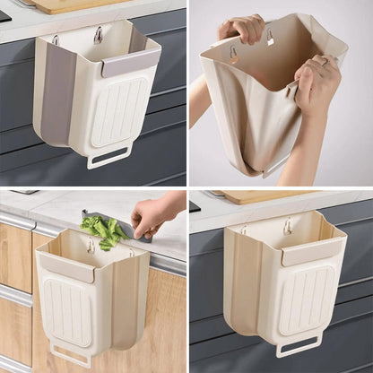 Cubo de basura plegable y colgante multiusos para la cocina