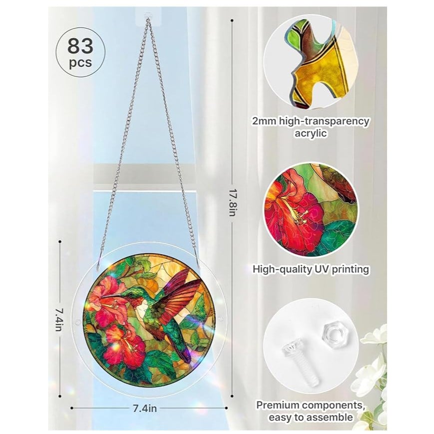 Rompecabezas Atrapasol de Acrílico, 80 Piezas para Decorar Ventana