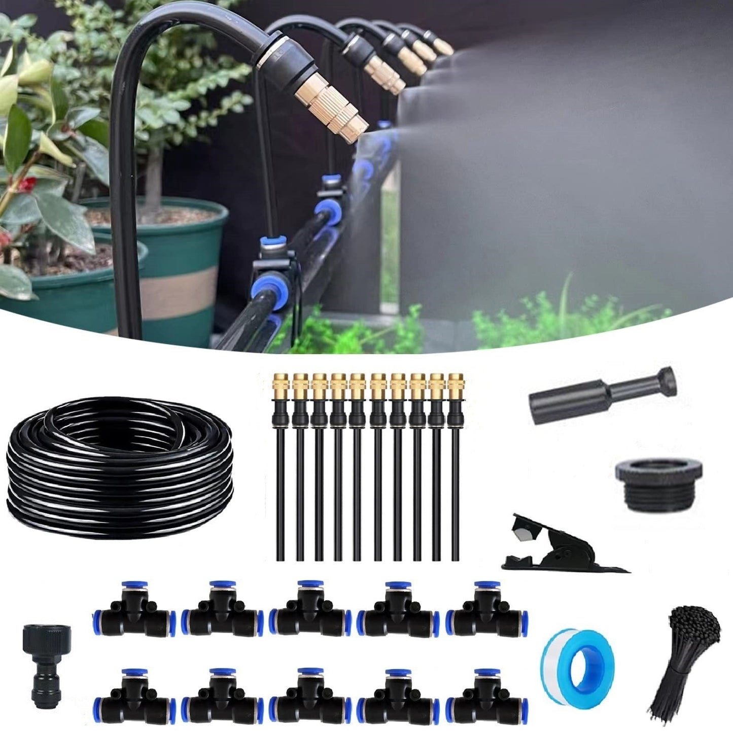 🌱Sistema de riego automático para jardín curvo 360°