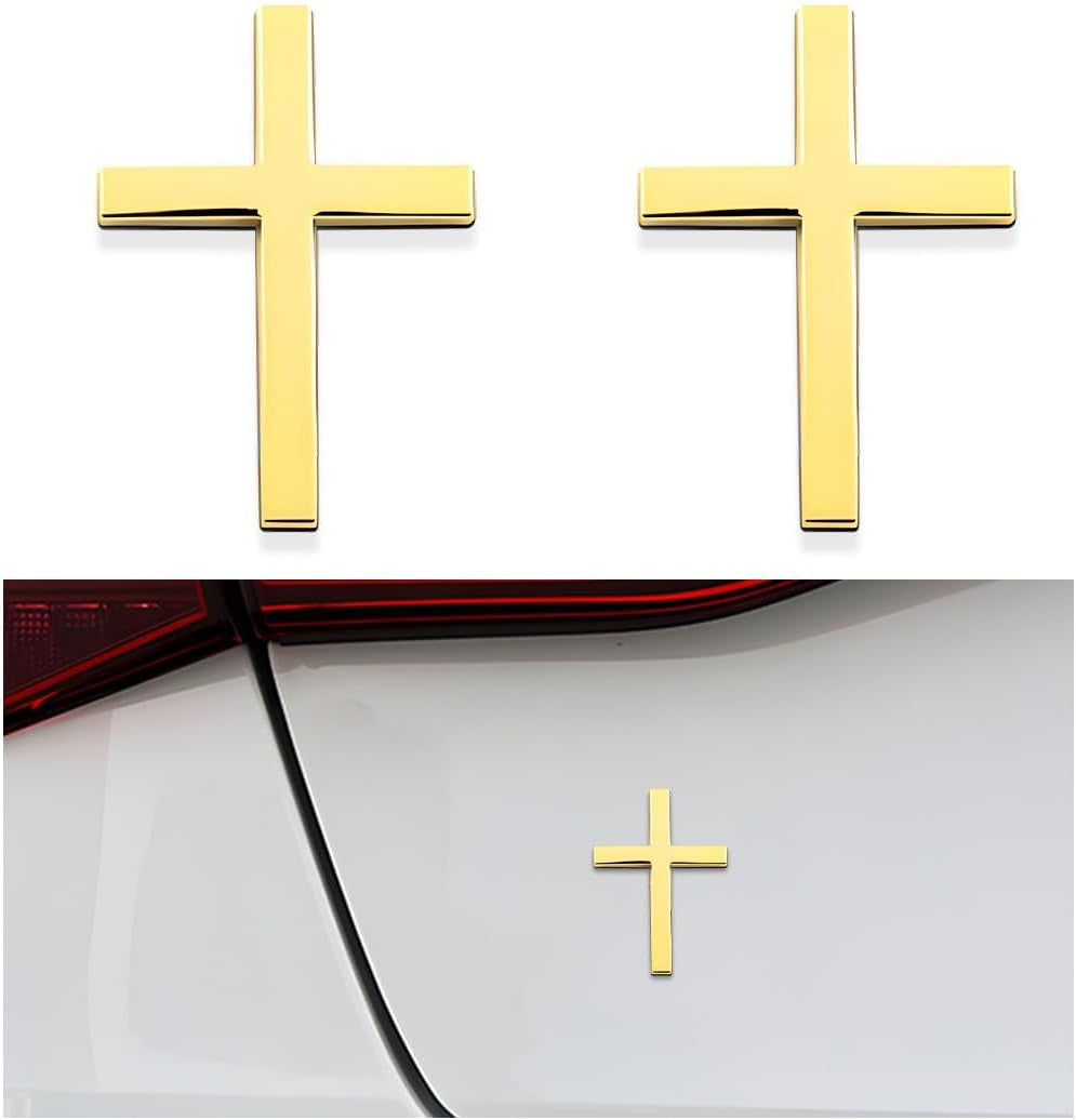 💥 ¡COMPRA 1 Y LLÉVATE 1 GRATIS! 🚗✝️ Pegatinas metálicas con la cruz de Jesucristo: cubiertas autoadhesivas en 3D para arañazos en el coche 🌟