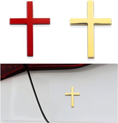 💥 ¡COMPRA 1 Y LLÉVATE 1 GRATIS! 🚗✝️ Pegatinas metálicas con la cruz de Jesucristo: cubiertas autoadhesivas en 3D para arañazos en el coche 🌟