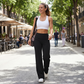 🔥 50% DE DESCUENTO 🔥Pantalones casuales de mujer de cintura alta y pierna ancha 👖✨