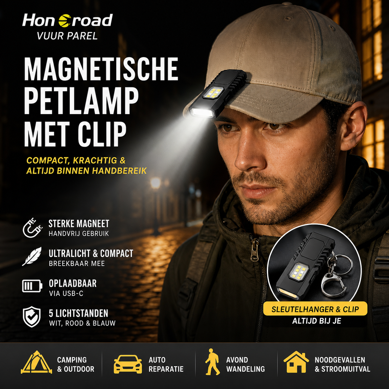 🔦 Mini Linterna LED Llavero ✨ Recargable USB Potente | 🧲 Lámpara de Trabajo Magnética | 🧢 Lámpara para Gorra | 🚶 Luz de Seguridad Nocturna | ⚡ Dispositivo de Iluminación de Emergencia Multifuncional para Exteriores