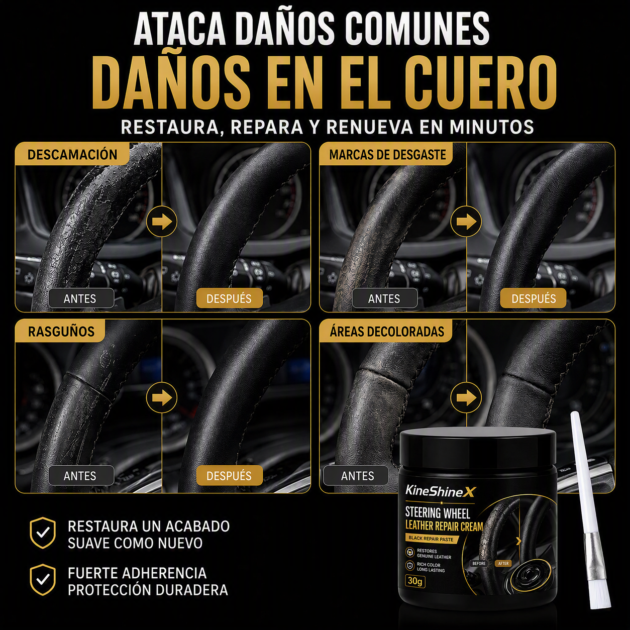 🔥¡Último día de la oferta por tiempo limitado con un 50% de descuento!🔥Crema reparadora de cuero para volantes