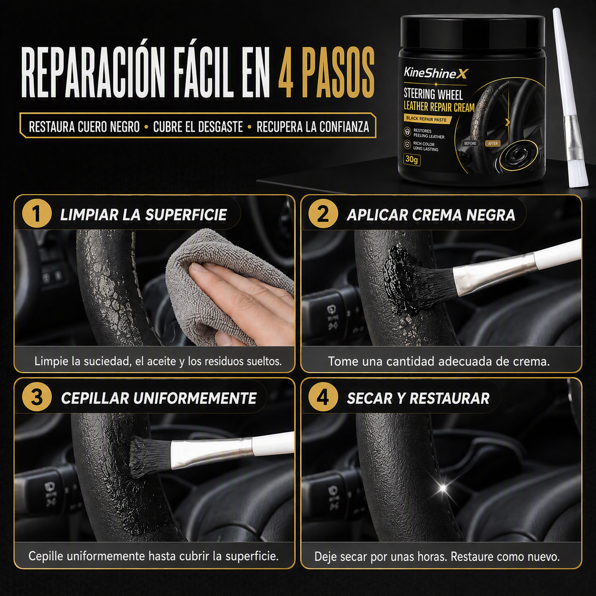 🔥¡Último día de la oferta por tiempo limitado con un 50% de descuento!🔥Crema reparadora de cuero para volantes