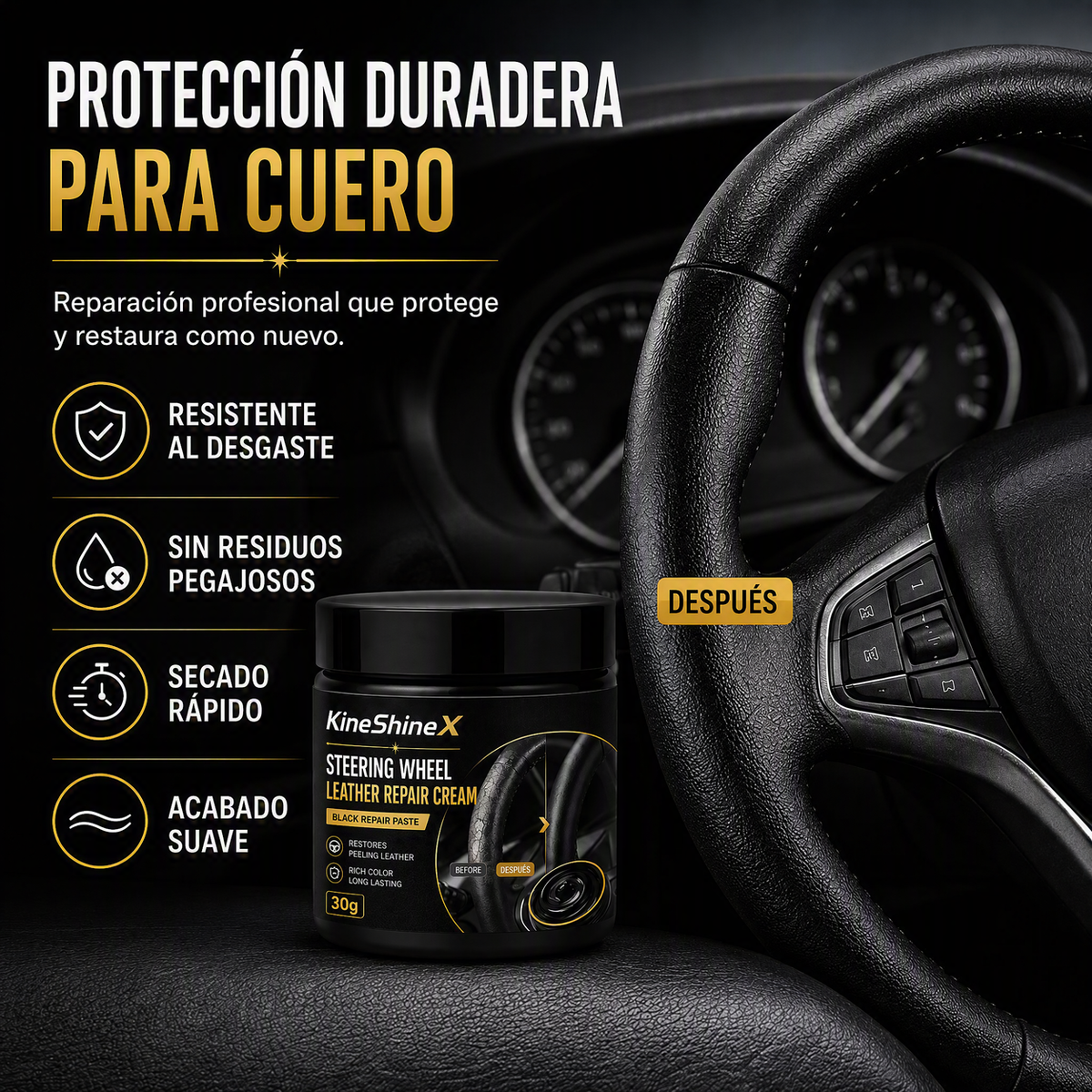🔥¡Último día de la oferta por tiempo limitado con un 50% de descuento!🔥Crema reparadora de cuero para volantes