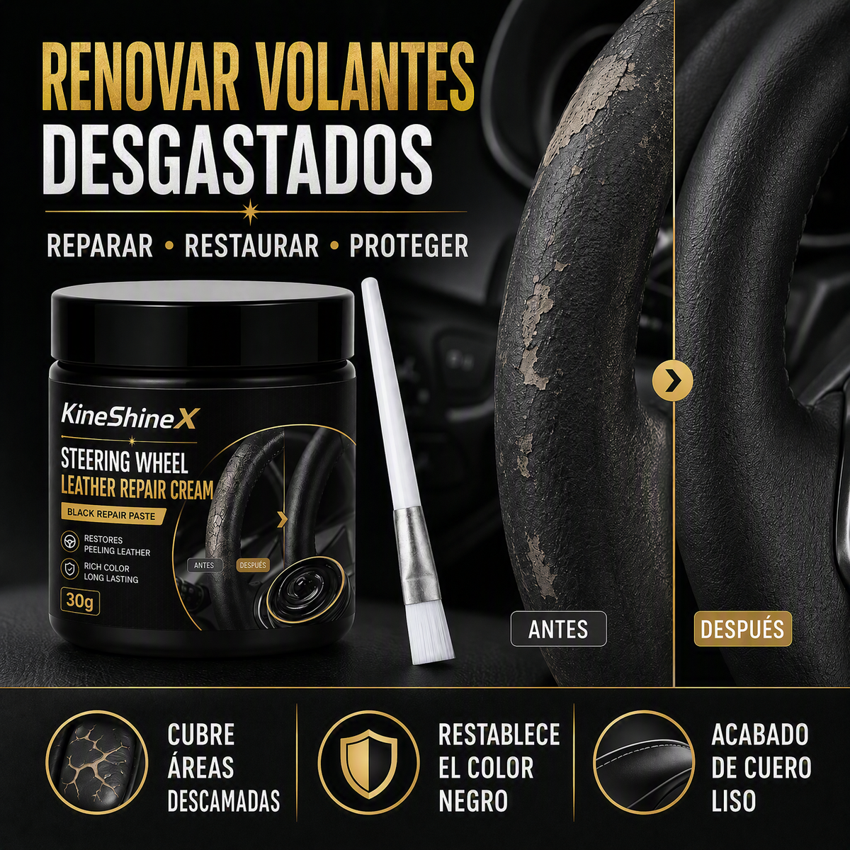 🔥¡Último día de la oferta por tiempo limitado con un 50% de descuento!🔥Crema reparadora de cuero para volantes