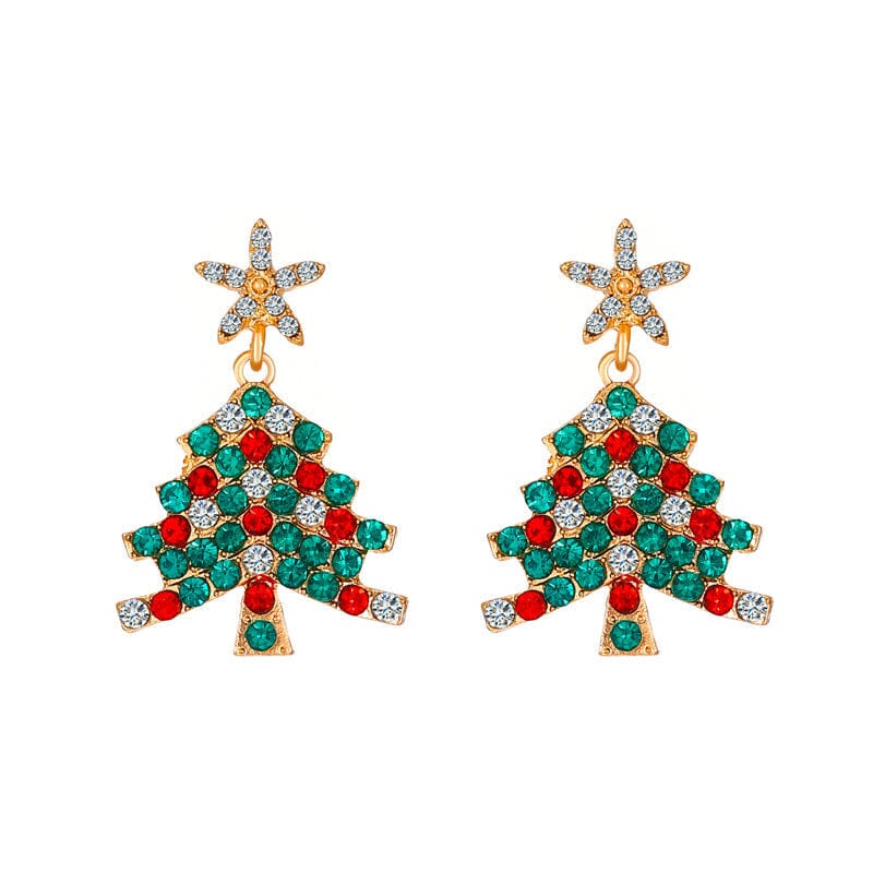 Pendientes Árbol de Navidad Brillante