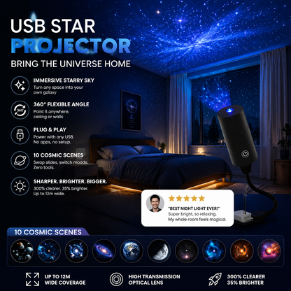 📢Comprar 2 Descuento 20%✨ Proyector HD de Estrellas Plug-and-Play 🌟🥳 Más de 50.000 usuarios satisfechos