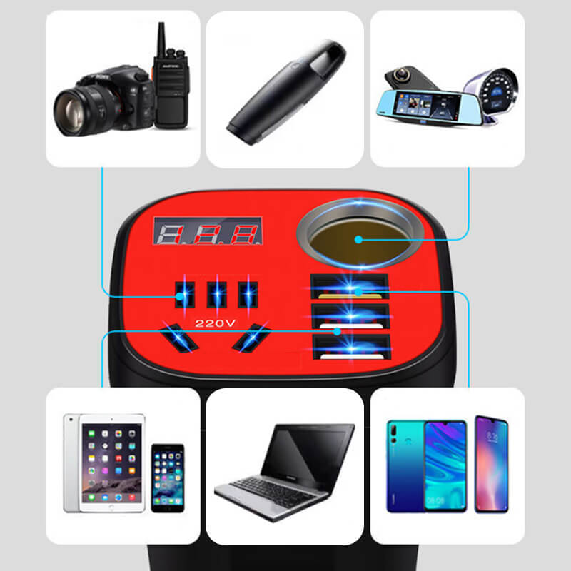 🔥Oferta Especial: 50% de Descuento🔥Convertidor Inversor Tipo Taza Montado en El Coche Cargador QC